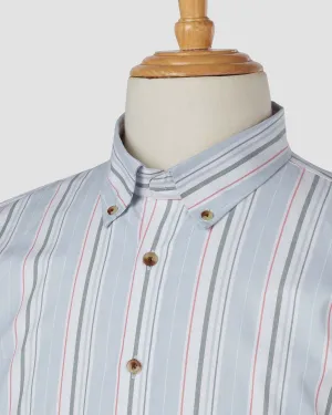 Grey Rainbow Striped Shirt