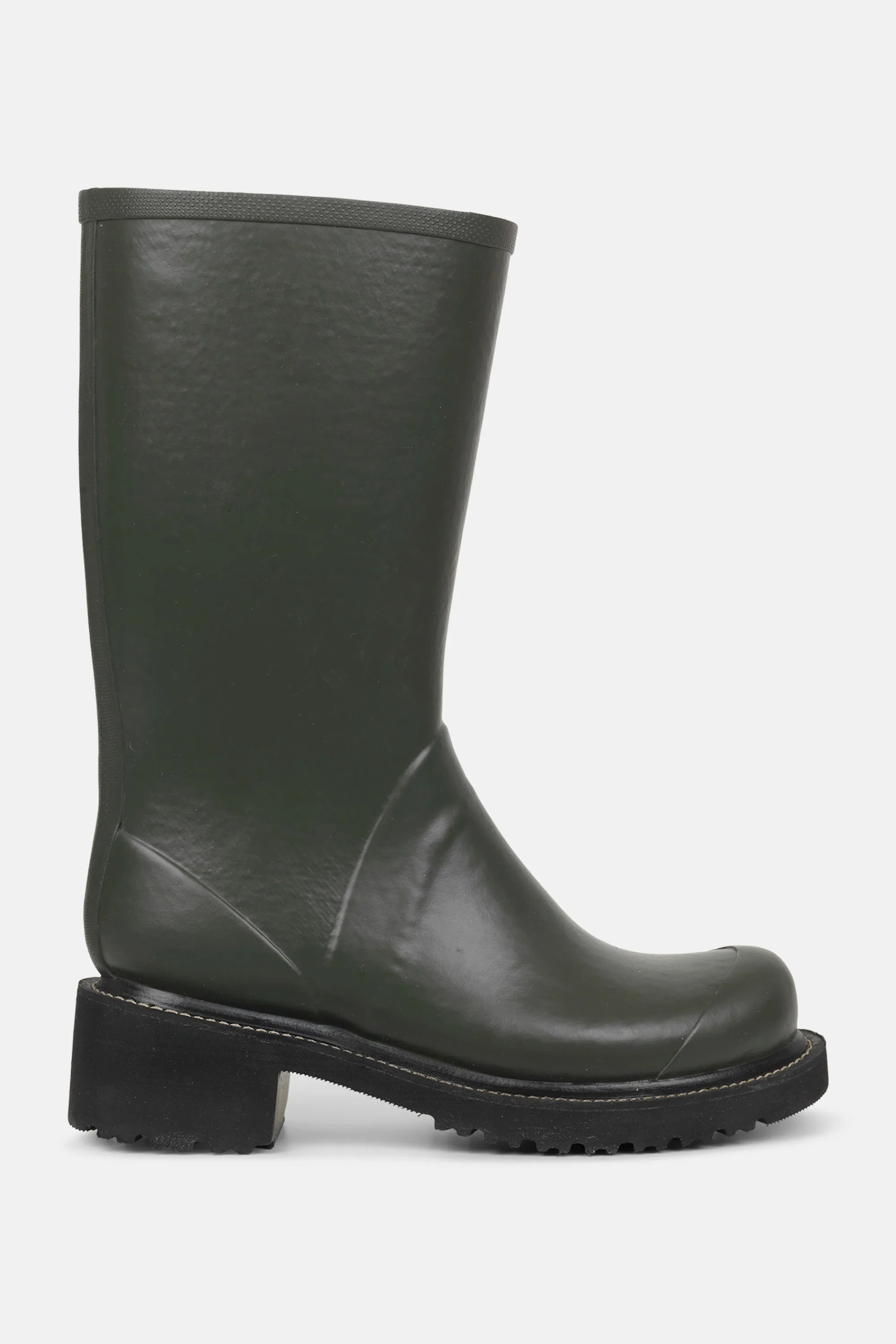 3/4 Rubber Boots With Zip - Army