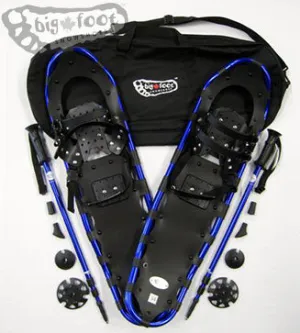 Adventure 34" Snowshoes Package - (Good for 170-230 lbs) with Blue Poles & Black Carry-Bag