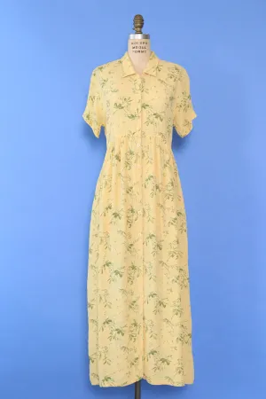 April Cornell Maize Floral Tea Dress M/L