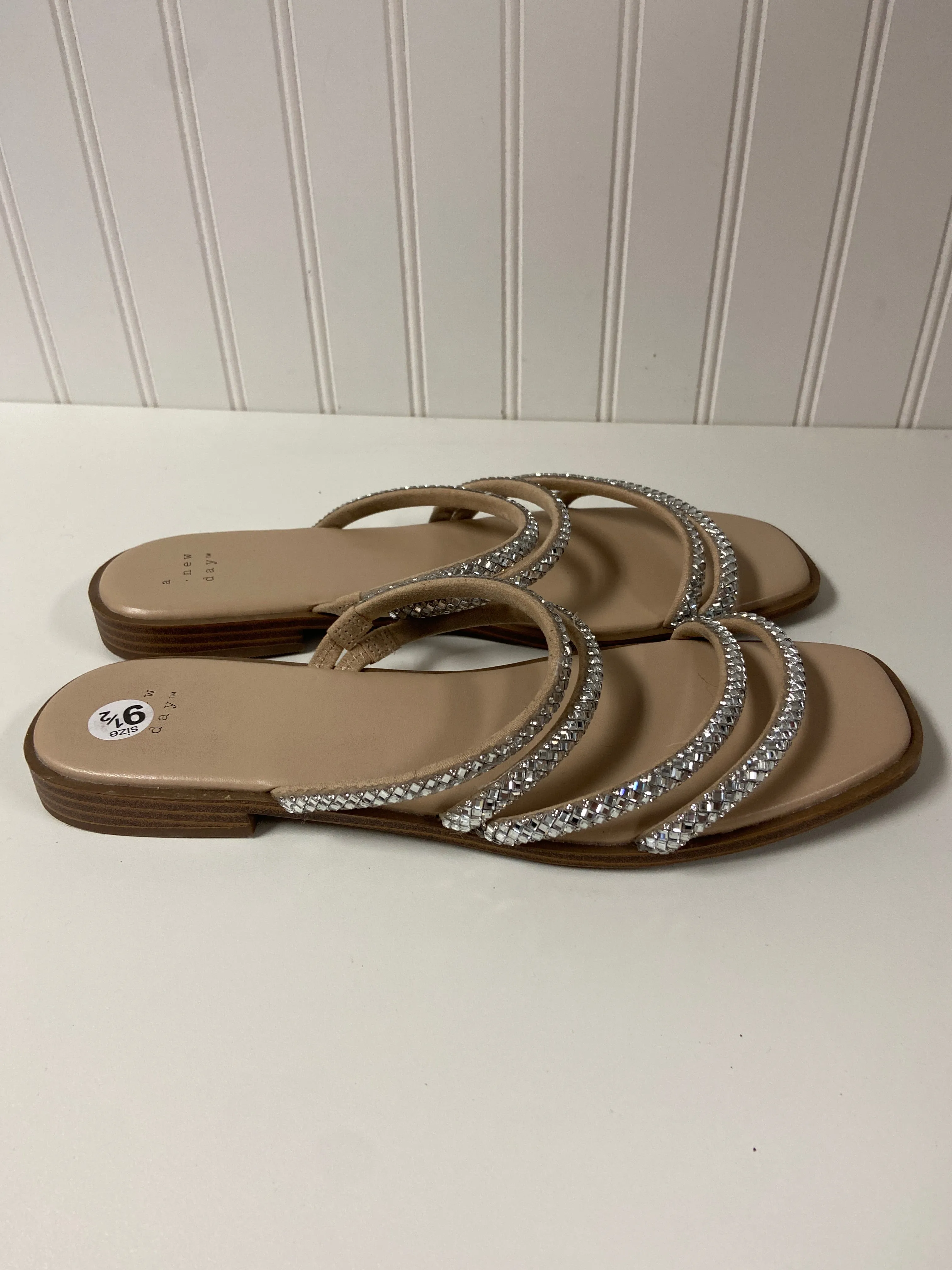 Beige Sandals Flats A New Day, Size 9.5