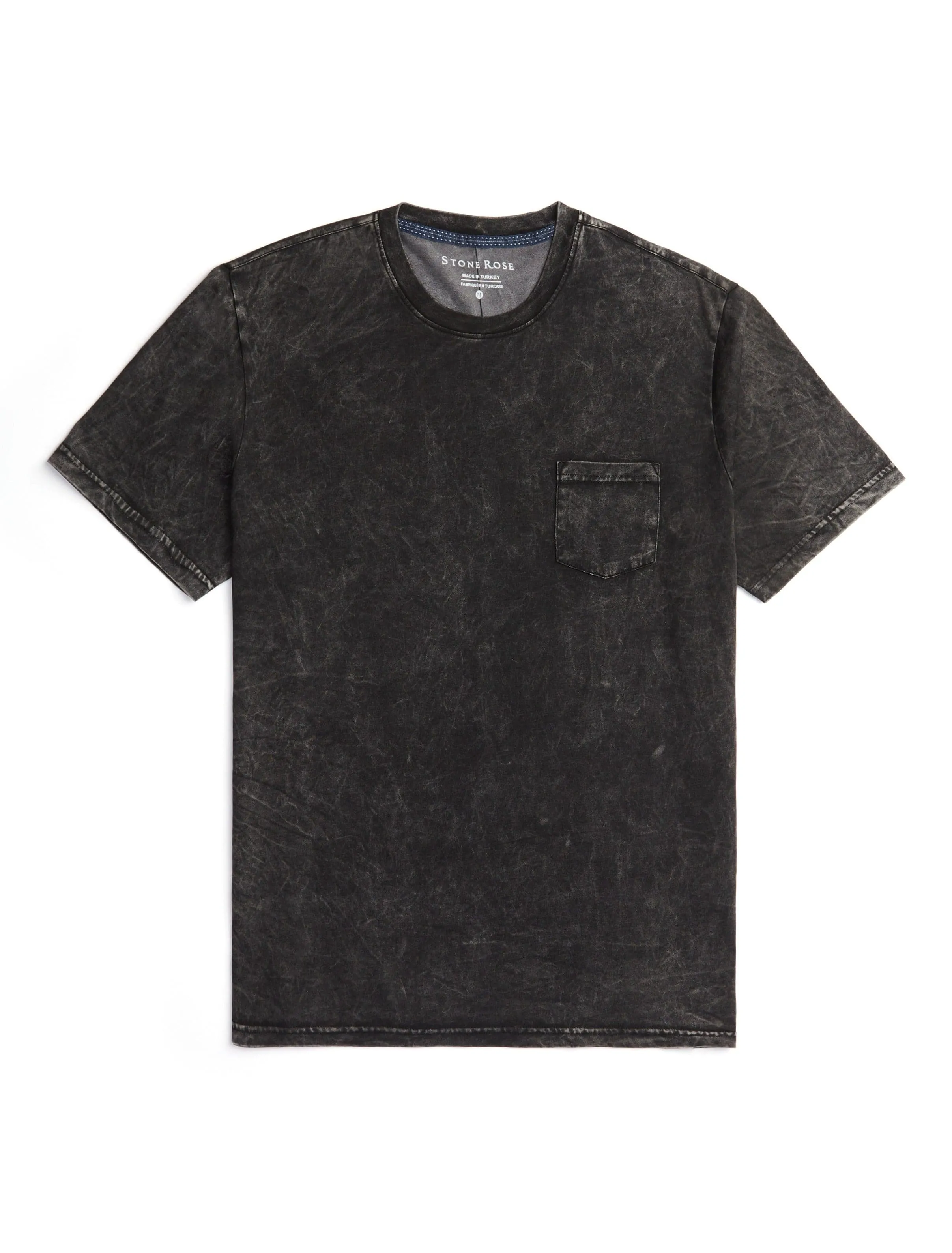 Black Acid Wash Crewneck Tee