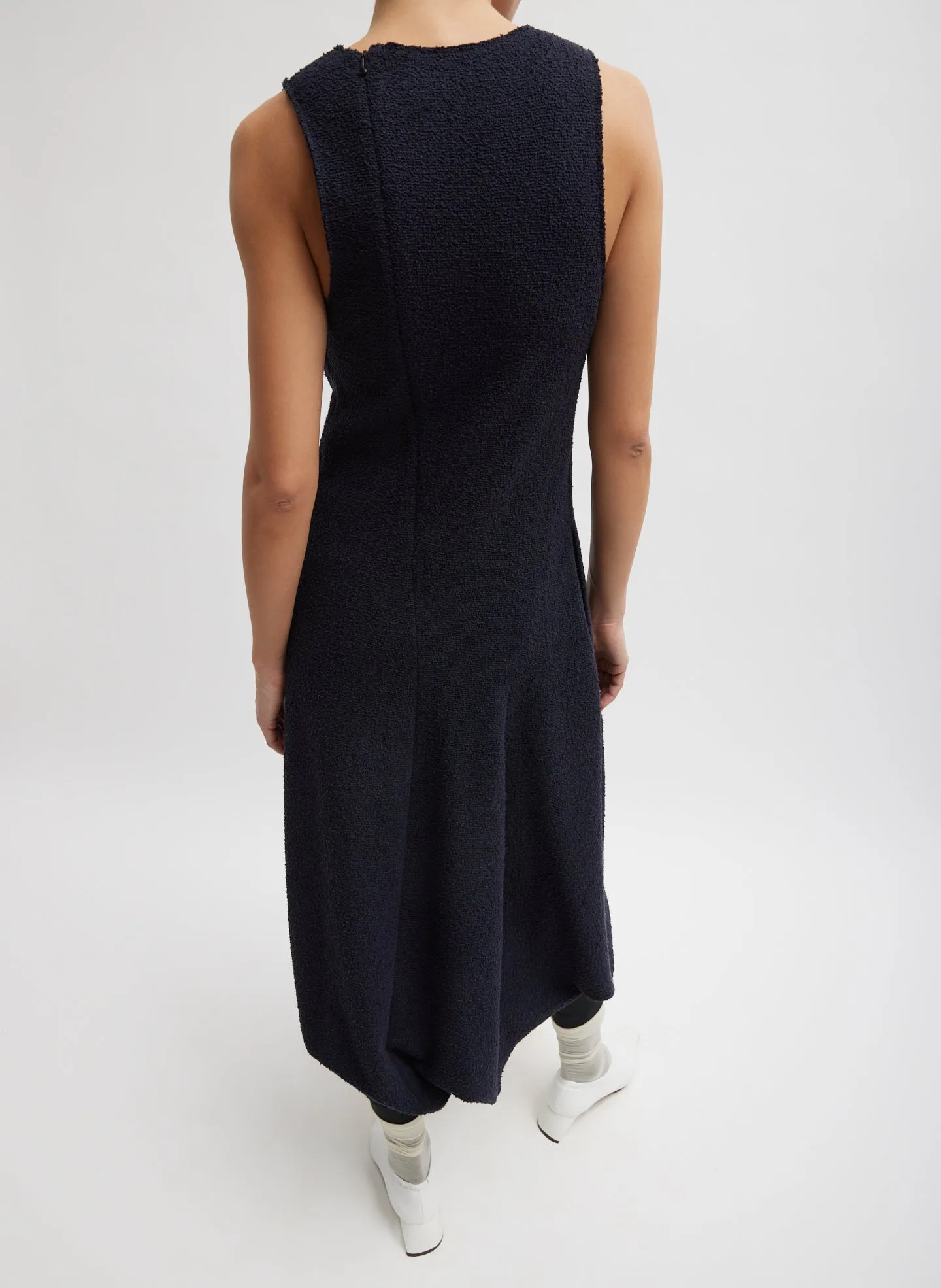 Boucle Knit Tank Tucked Dress