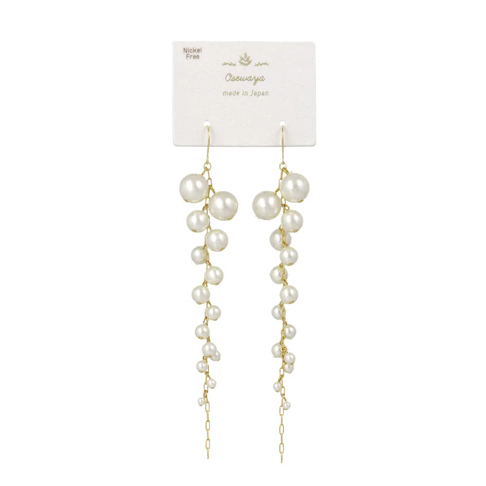 Bubble Pearl Linear Drop Earrings