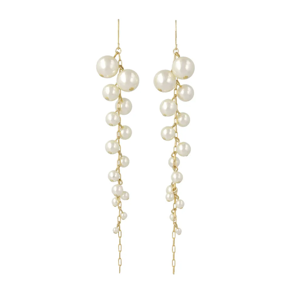 Bubble Pearl Linear Drop Earrings