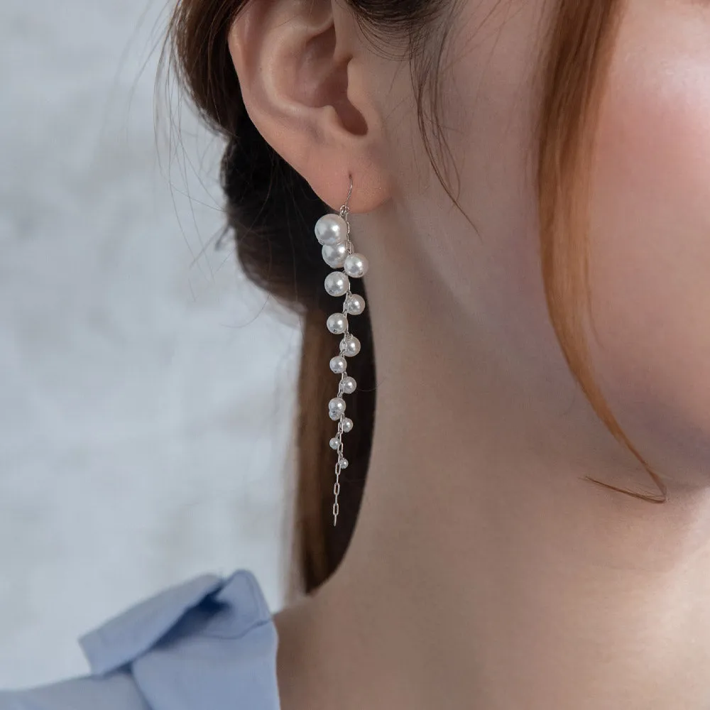 Bubble Pearl Linear Drop Earrings