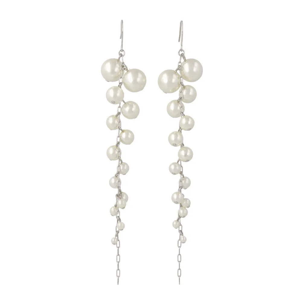 Bubble Pearl Linear Drop Earrings