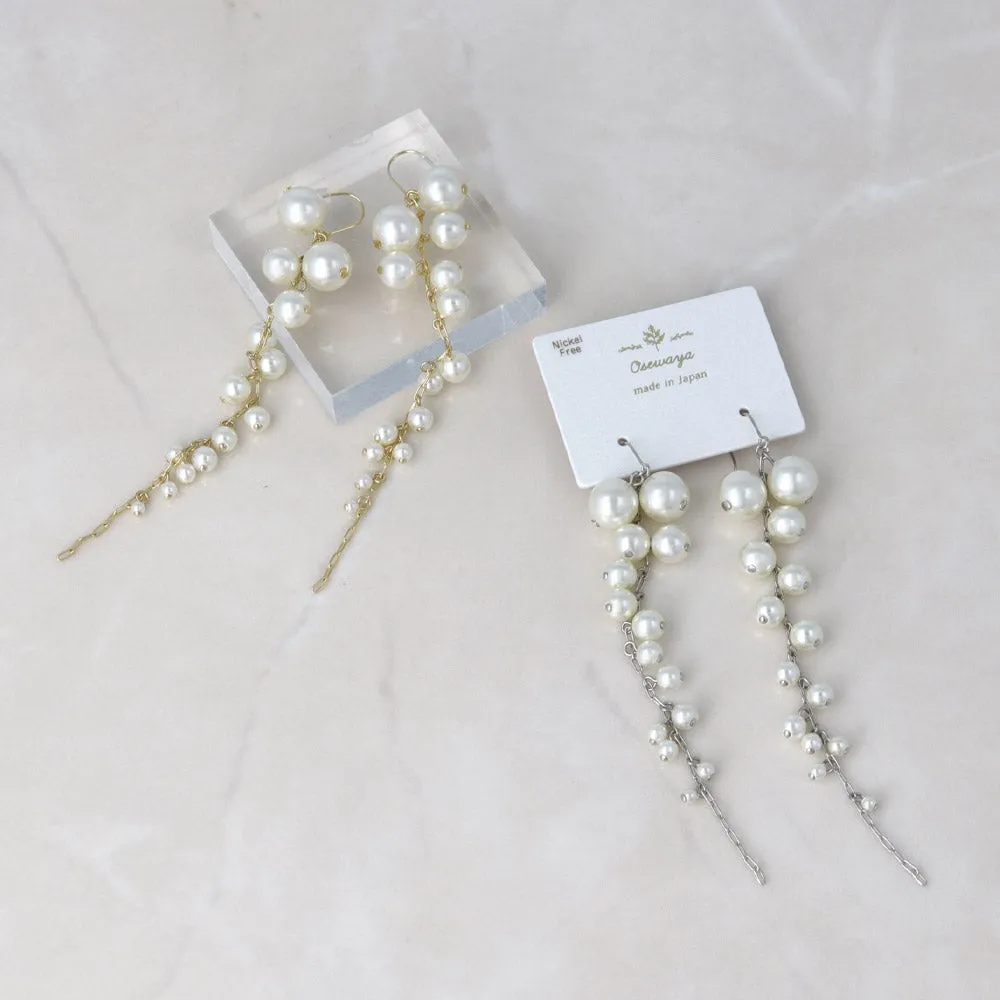 Bubble Pearl Linear Drop Earrings