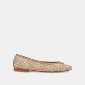 CACY BALLET FLATS WHITE NATURAL RAFFIA