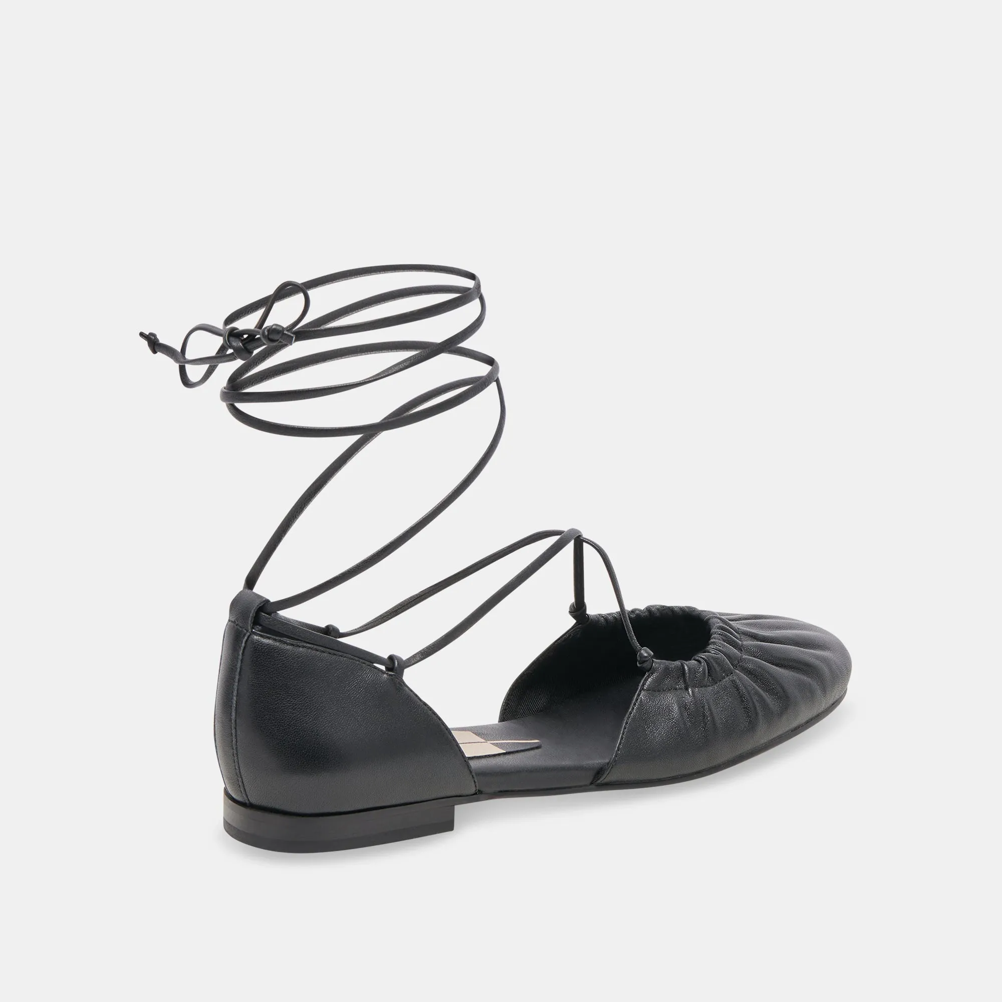 CANCUN BALLET FLATS BLACK LEATHER