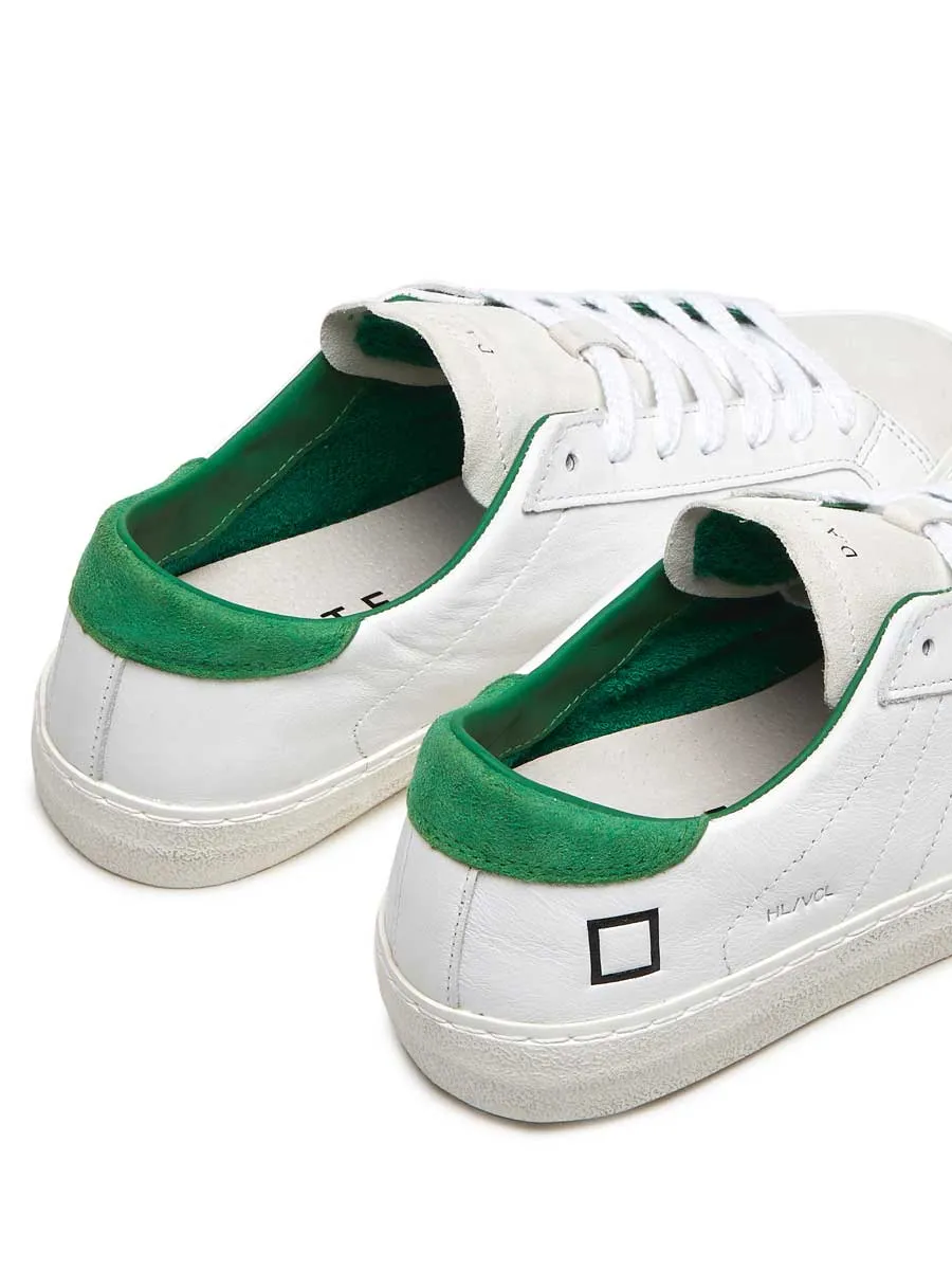 D.A.T.E HILL LOW VINTAGE COLOURED WHITE & GREEN SNEAKERS