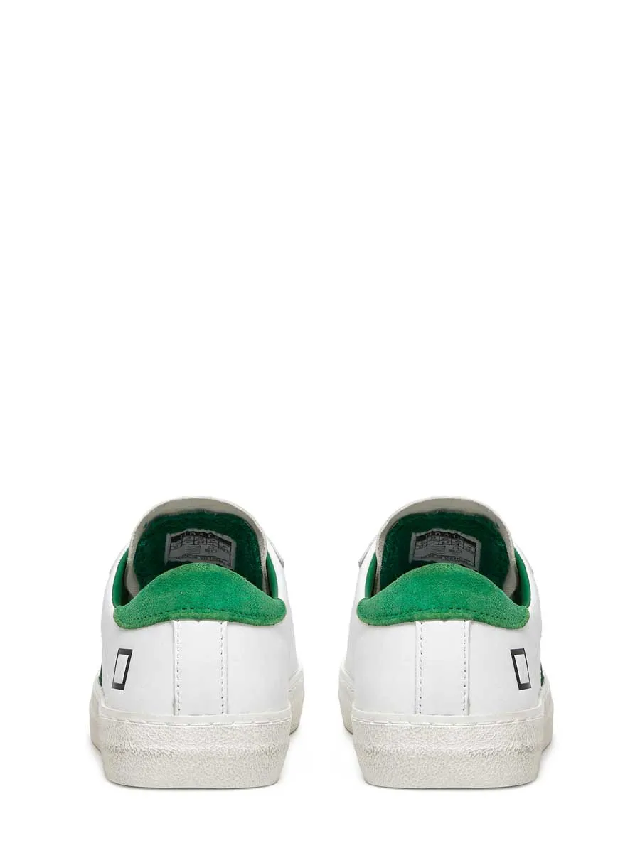 D.A.T.E HILL LOW VINTAGE COLOURED WHITE & GREEN SNEAKERS