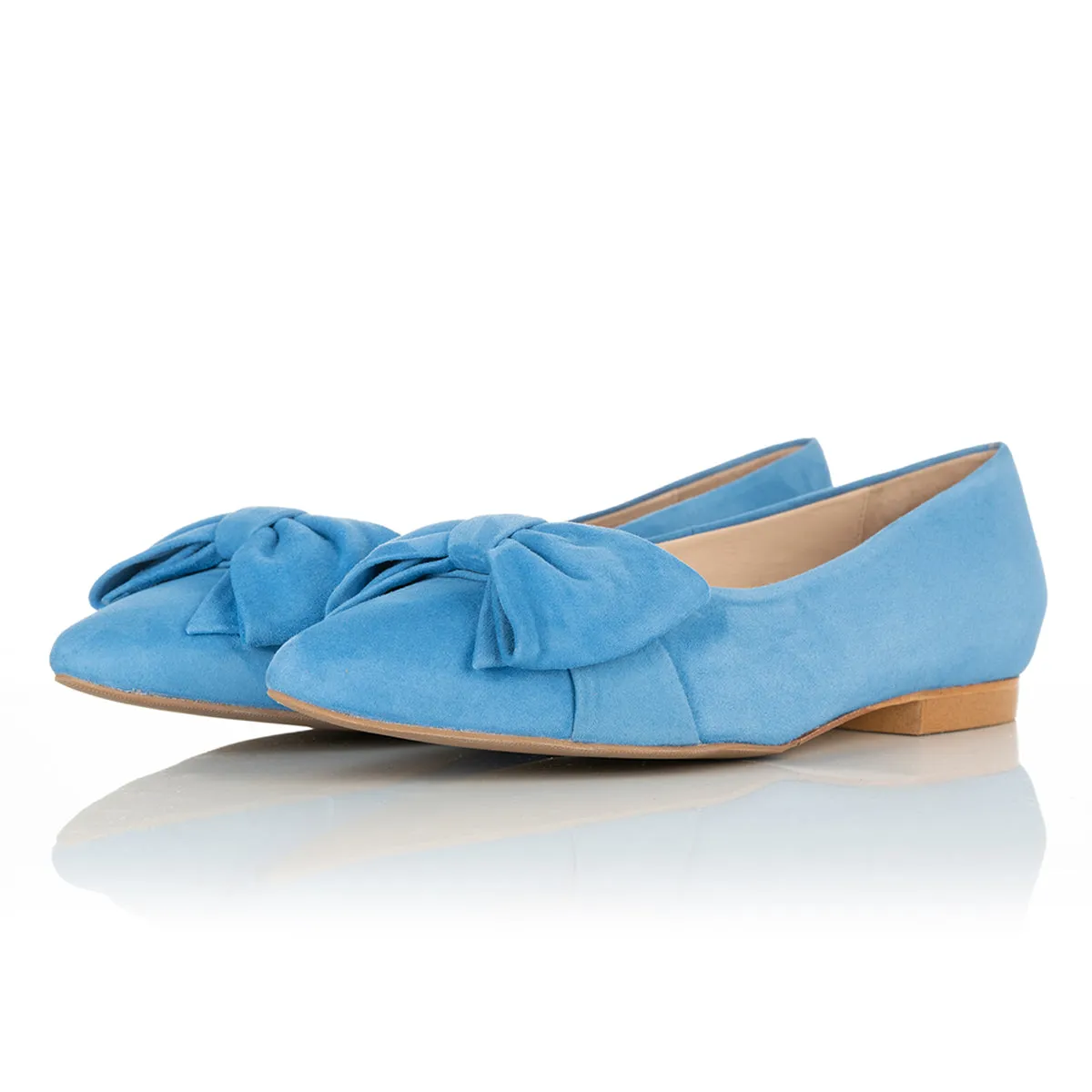 Dionne Extra-Wide Fit Flats - Blue Suede