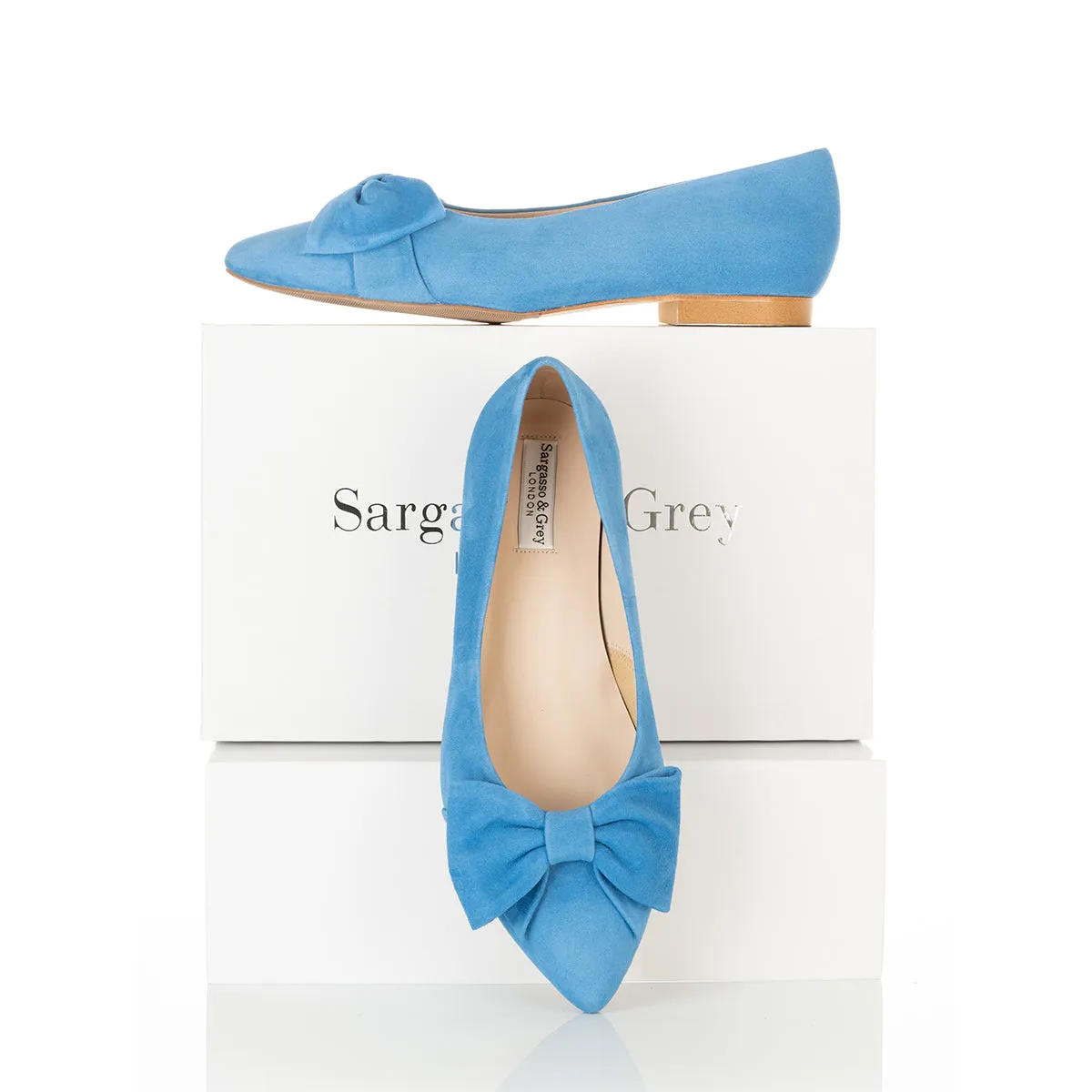 Dionne Extra-Wide Fit Flats - Blue Suede