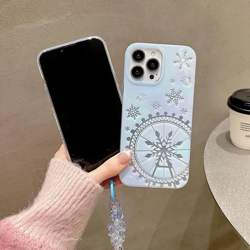 Dreamy Snowflake Cute Phone Case for iPhones 11, 12, 13, 14, 15 Pro Max, and 15 Plus - KBCPC234 Design