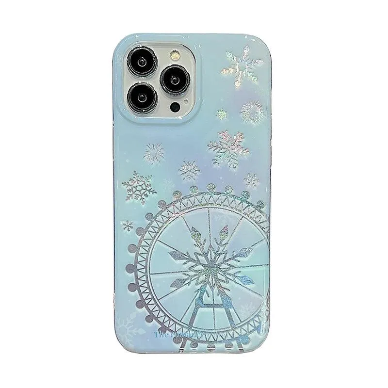 Dreamy Snowflake Cute Phone Case for iPhones 11, 12, 13, 14, 15 Pro Max, and 15 Plus - KBCPC234 Design