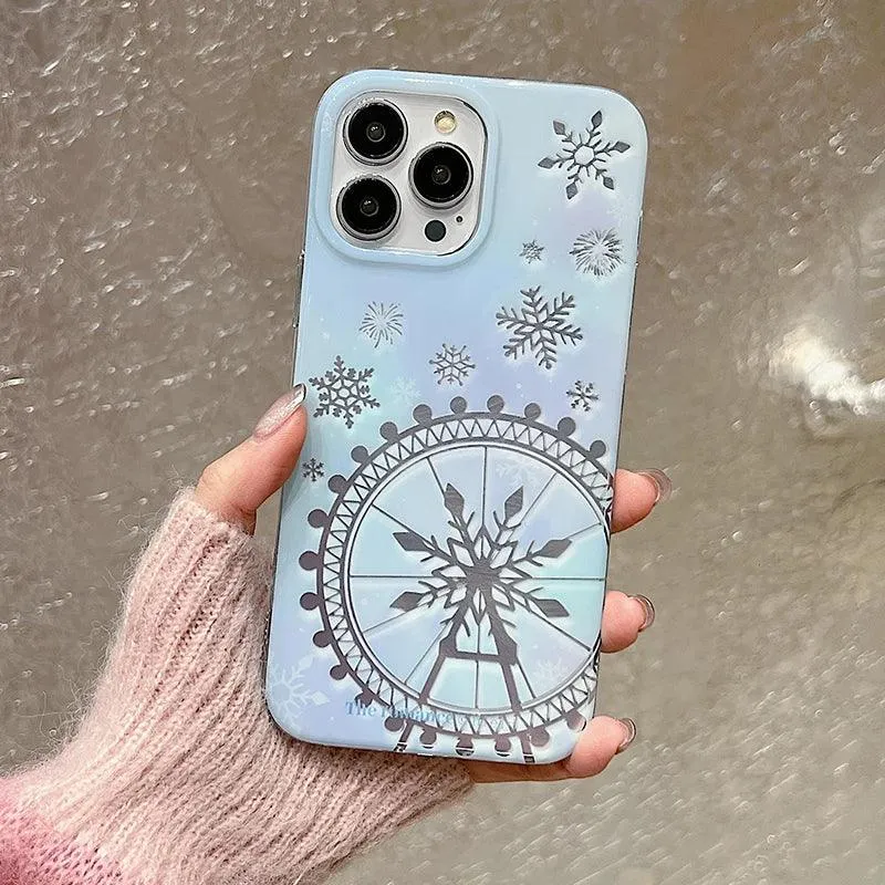 Dreamy Snowflake Cute Phone Case for iPhones 11, 12, 13, 14, 15 Pro Max, and 15 Plus - KBCPC234 Design