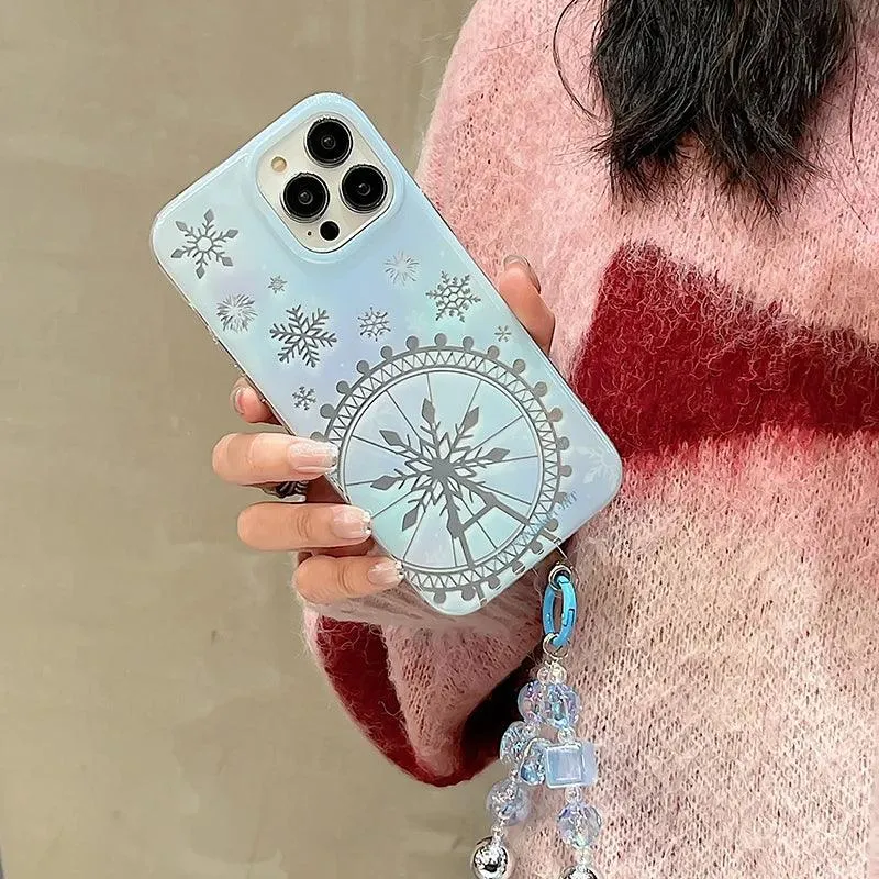 Dreamy Snowflake Cute Phone Case for iPhones 11, 12, 13, 14, 15 Pro Max, and 15 Plus - KBCPC234 Design