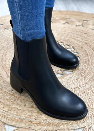 Evanna Black Ankle Boots