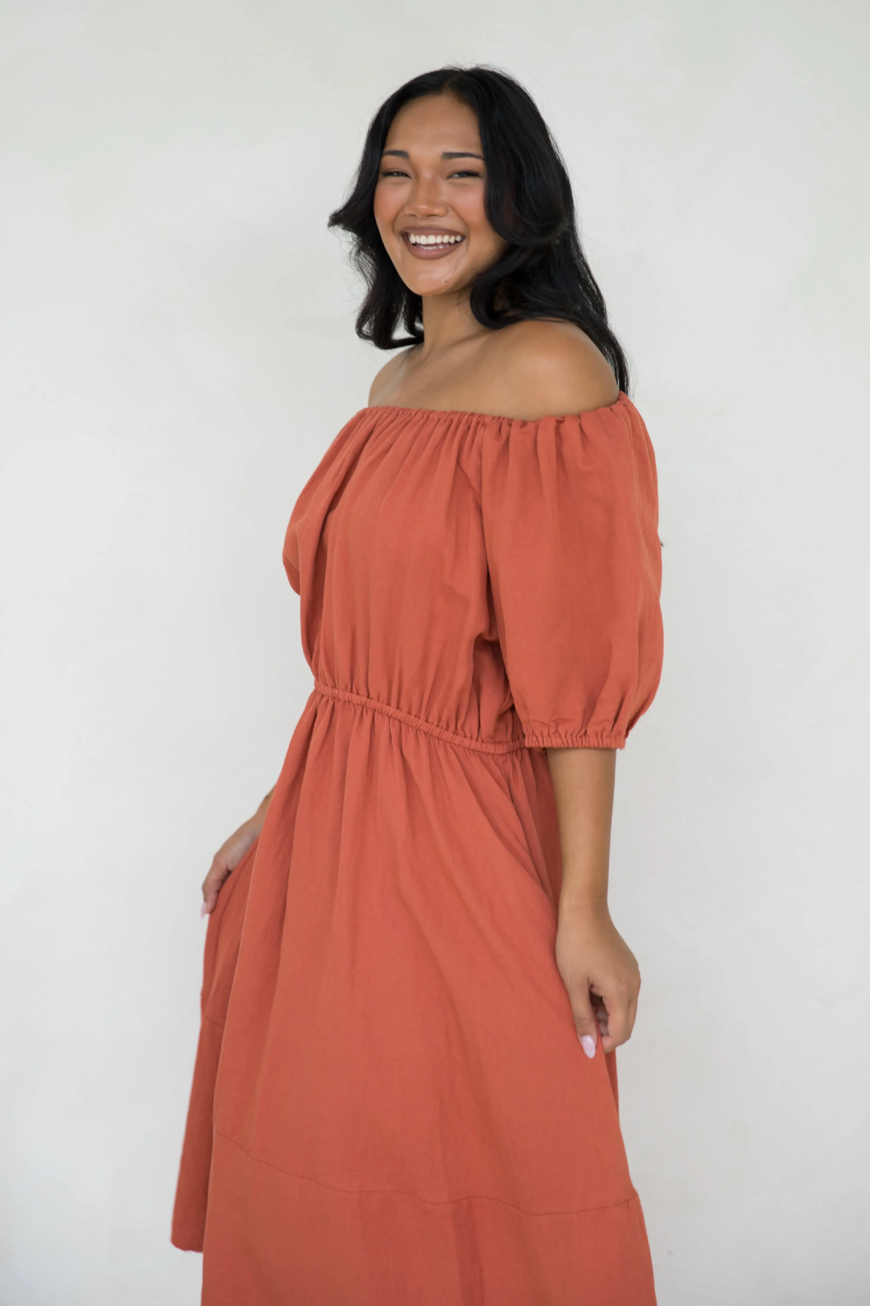 FINAL SALE Juliette Dress in Terracotta