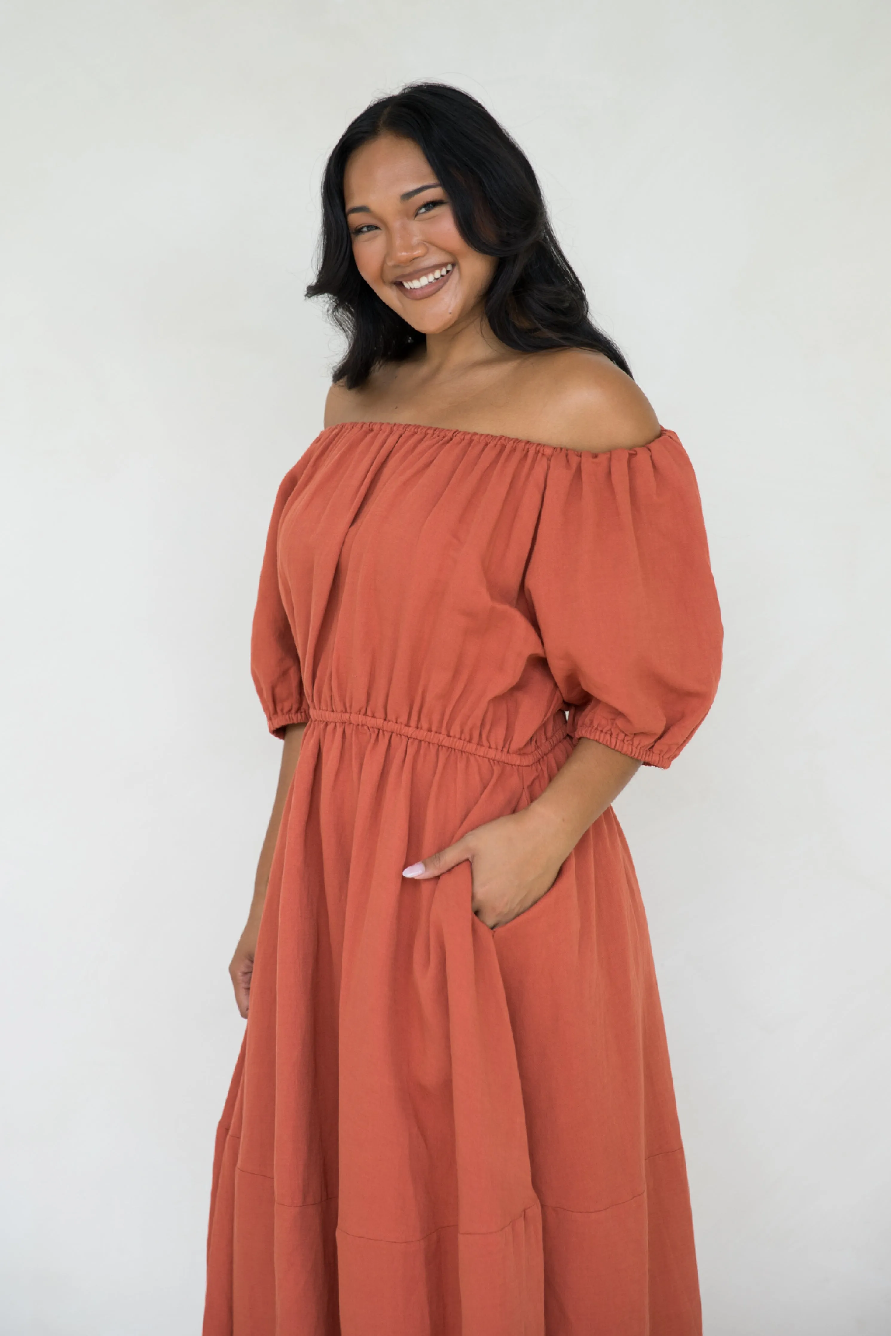 FINAL SALE Juliette Dress in Terracotta