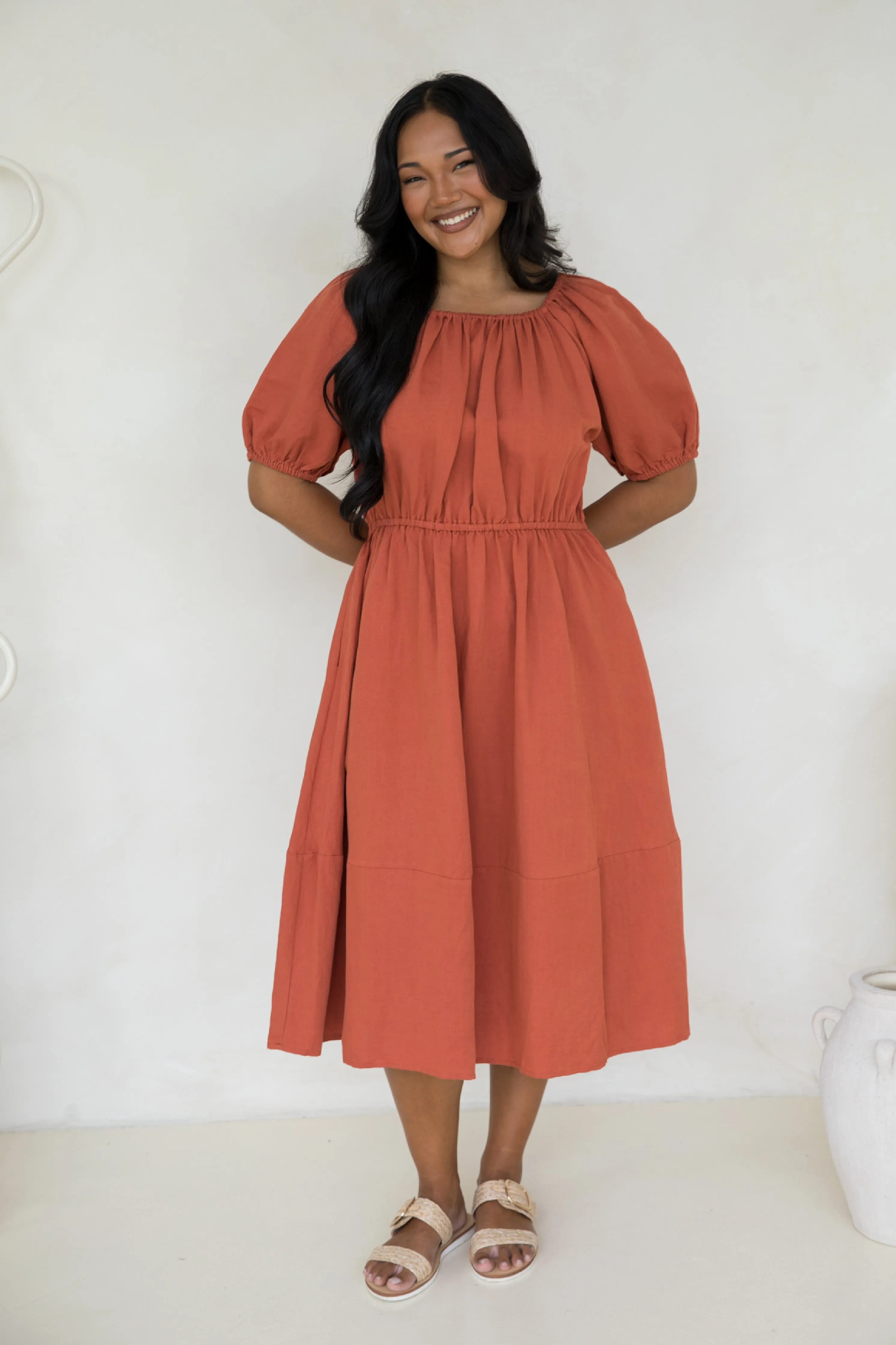 FINAL SALE Juliette Dress in Terracotta