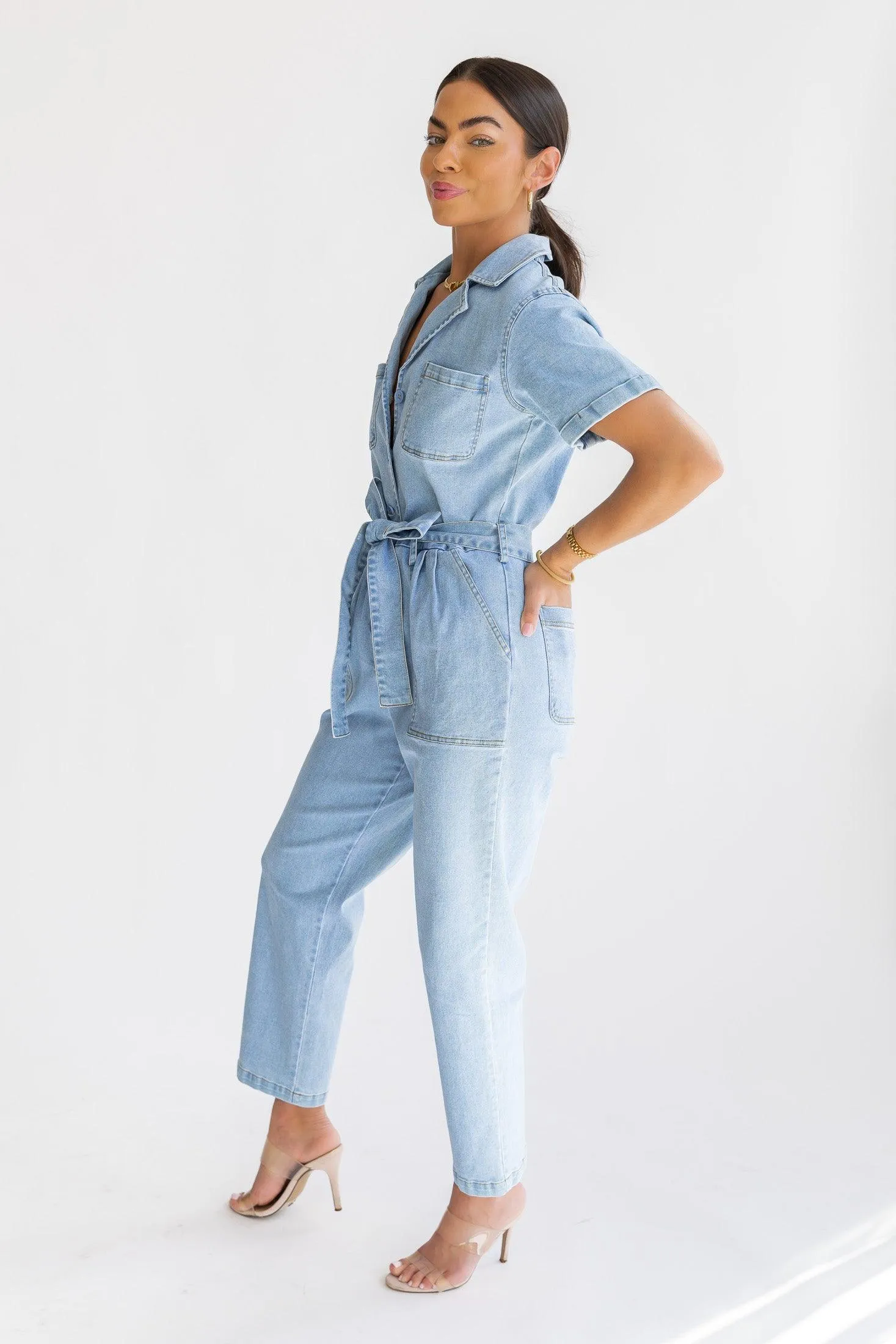 Kendall Denim Washed Jumpsuit - Final Sale