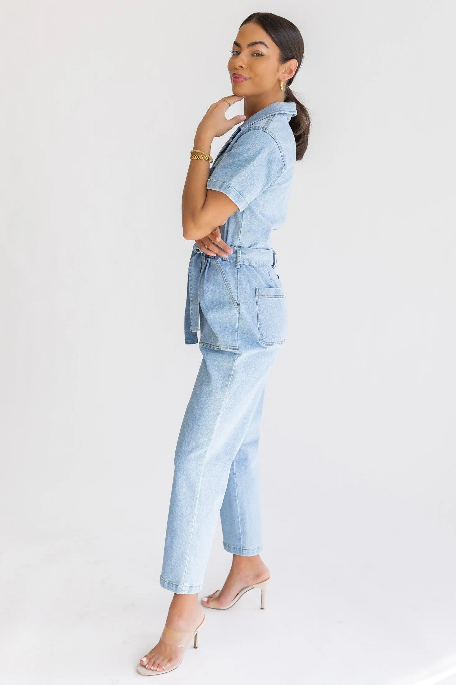 Kendall Denim Washed Jumpsuit - Final Sale