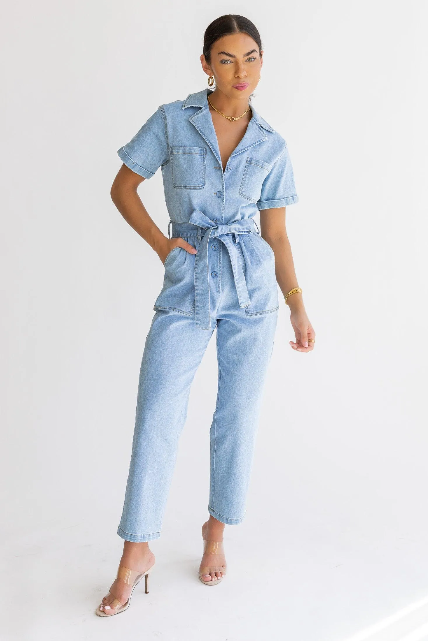 Kendall Denim Washed Jumpsuit - Final Sale