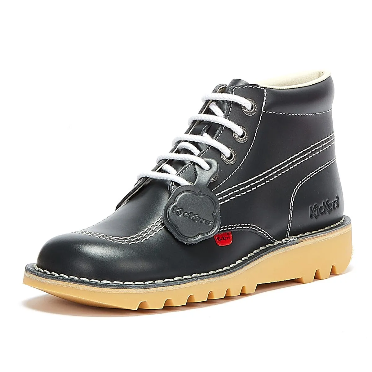 Kickers Mens Kick Hi Core Navy/Natural Leather Boots