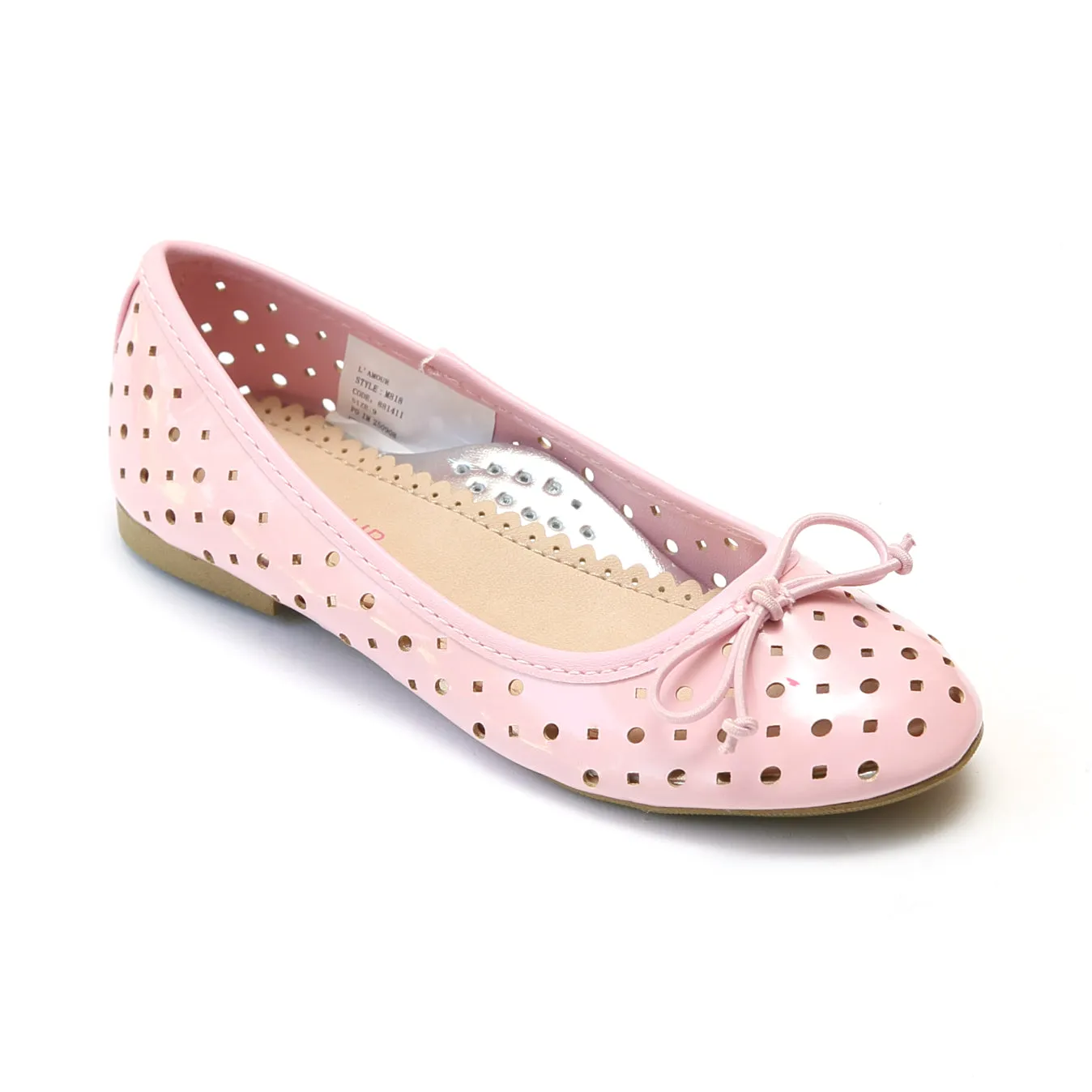 L'Amour Girls Perforated Ballet Flats