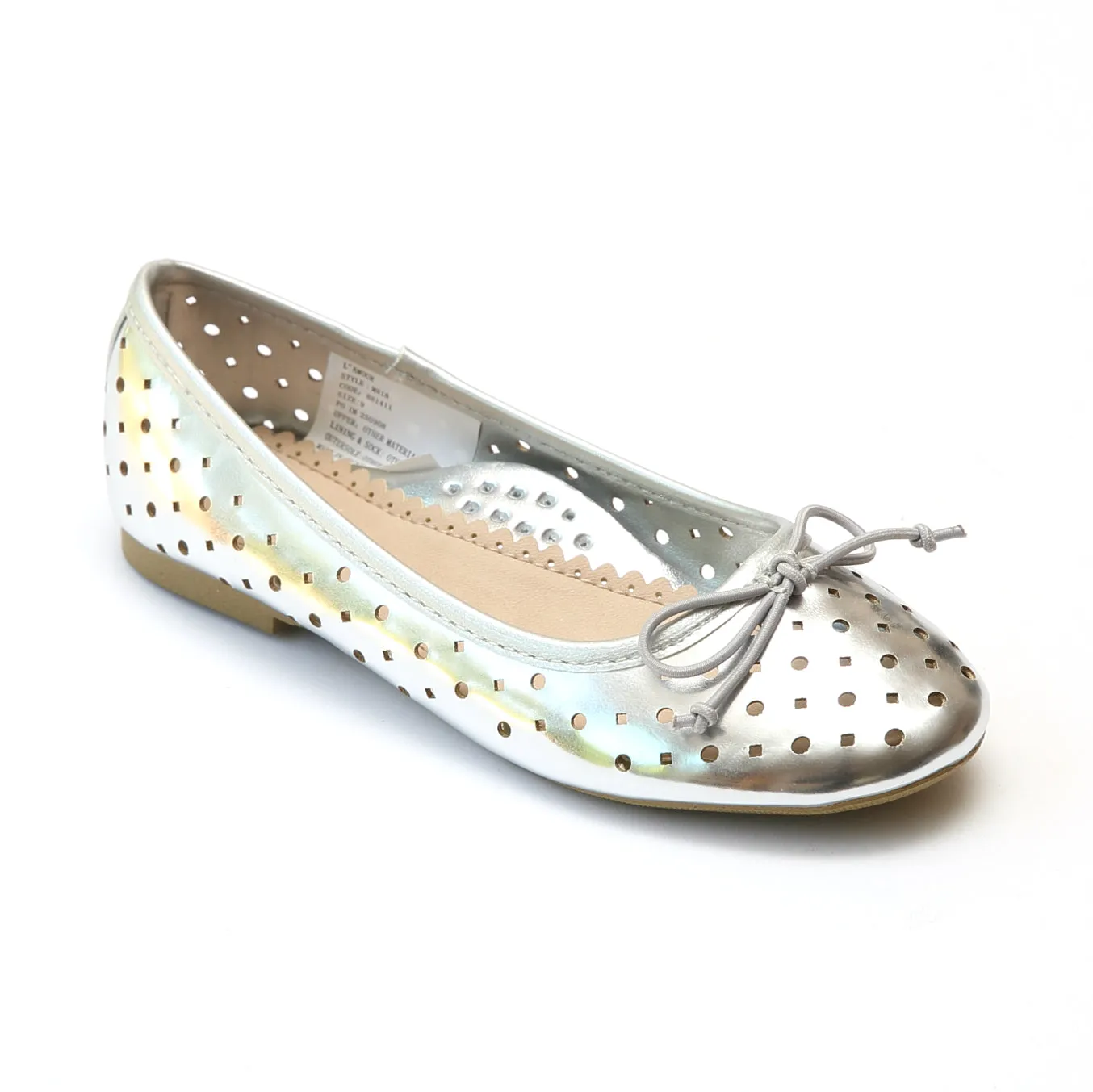 L'Amour Girls Perforated Ballet Flats