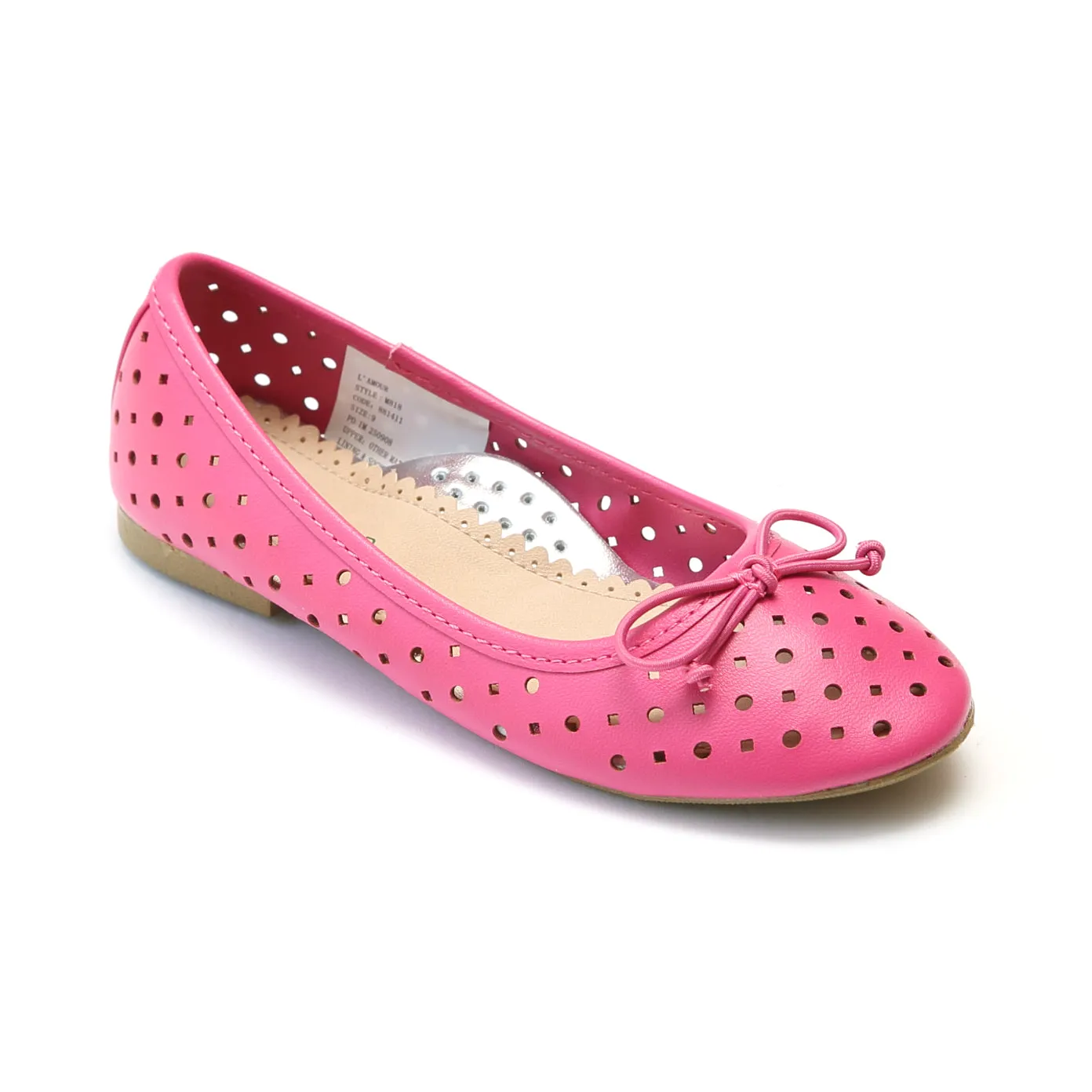 L'Amour Girls Perforated Ballet Flats