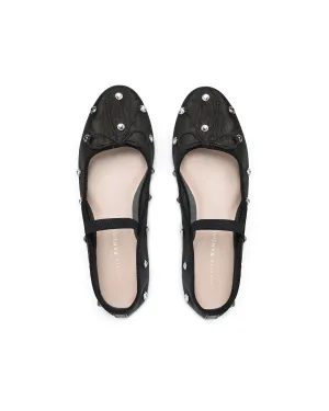 Leonie Black/Crystal Ballet Flat