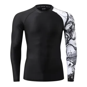 Men's Splice UV Sun Protection UPF 50  Skins Rash Guard Long Sleeves