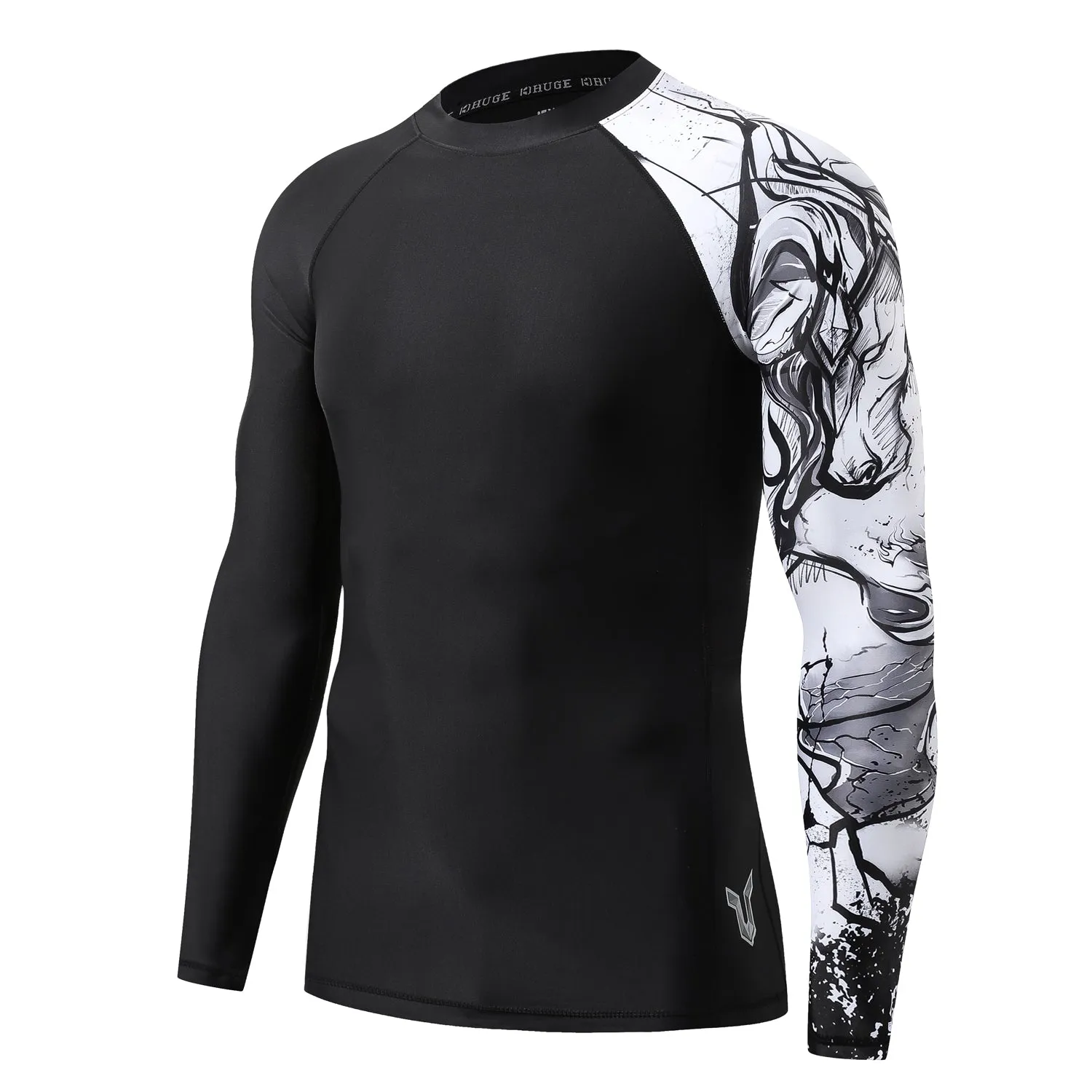 Men's Splice UV Sun Protection UPF 50  Skins Rash Guard Long Sleeves