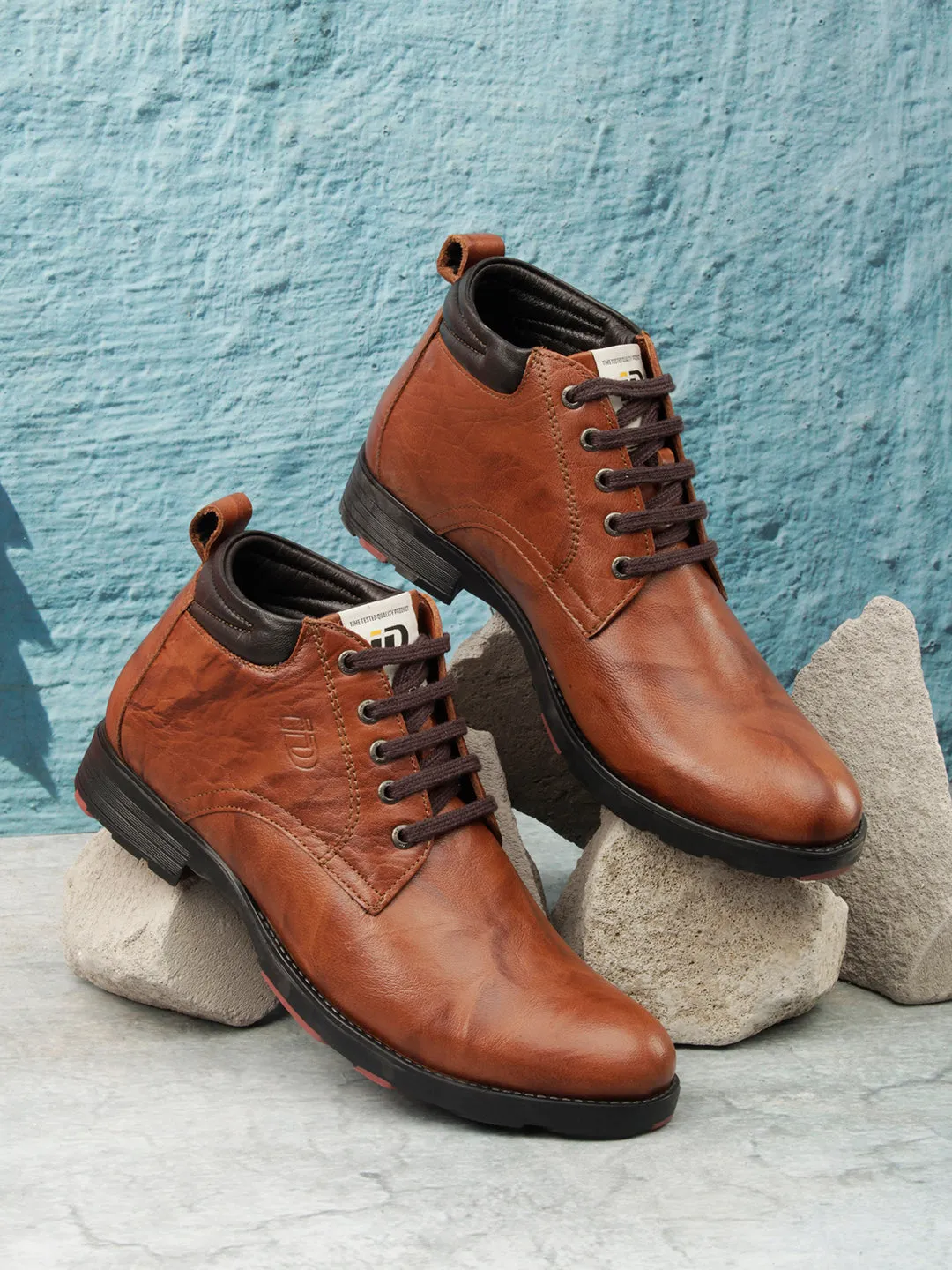 Men's Tan Crumble Leather Boot (ID1026)