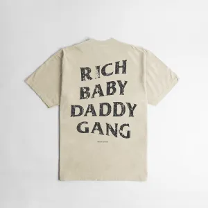 Rich Baby Daddy Gang Oversized T-shirt- Cream