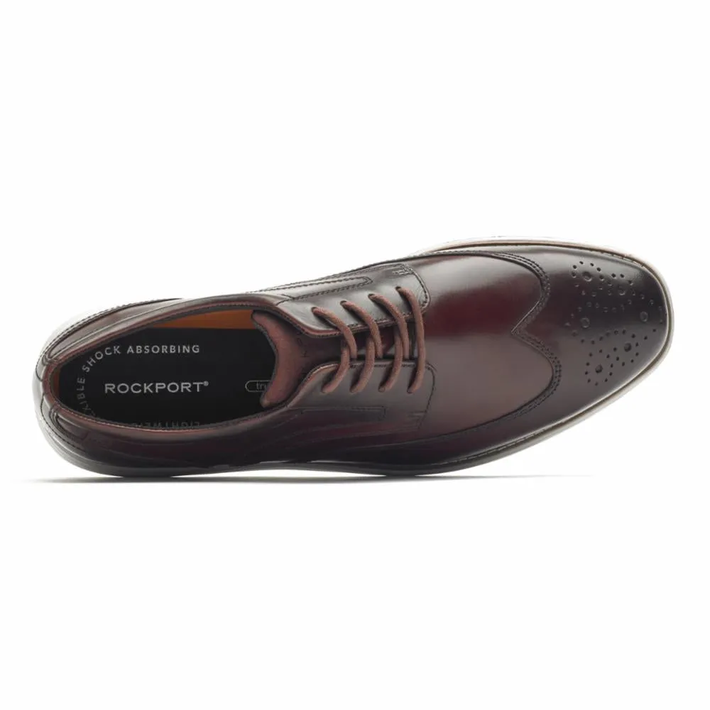 Rockport Men GARETT WING TIP BURGUNDY/LEATHER