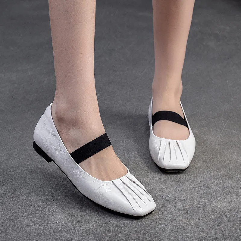 Women Casual Plaited Leather Soft Flats