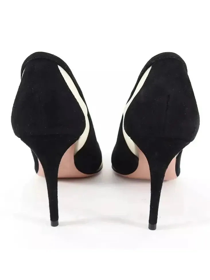 Women’s Black Suede and Mesh Pumps